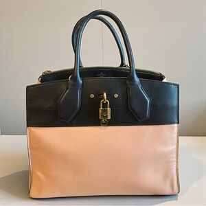 Louis Vuitton City Steamer MM Black/Blush — Restored Panels—Lock/Key w/COA